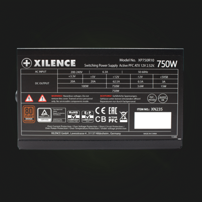 კვების ბლოკი: Xilence Gaming Series XP750R10 750Watt 80+ Bronze - Image 2