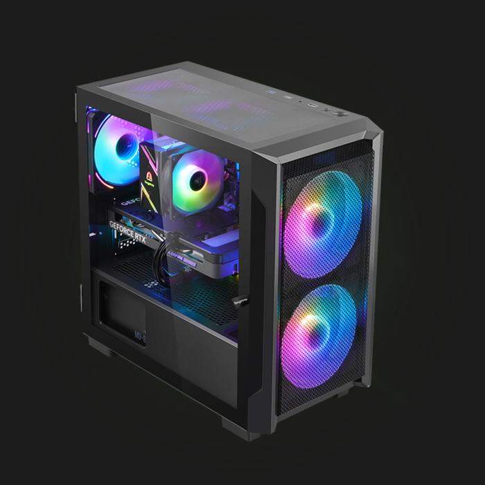 ქეისი: Segotep Gremlin1 Black + 3 RGB Cooler - Image 2