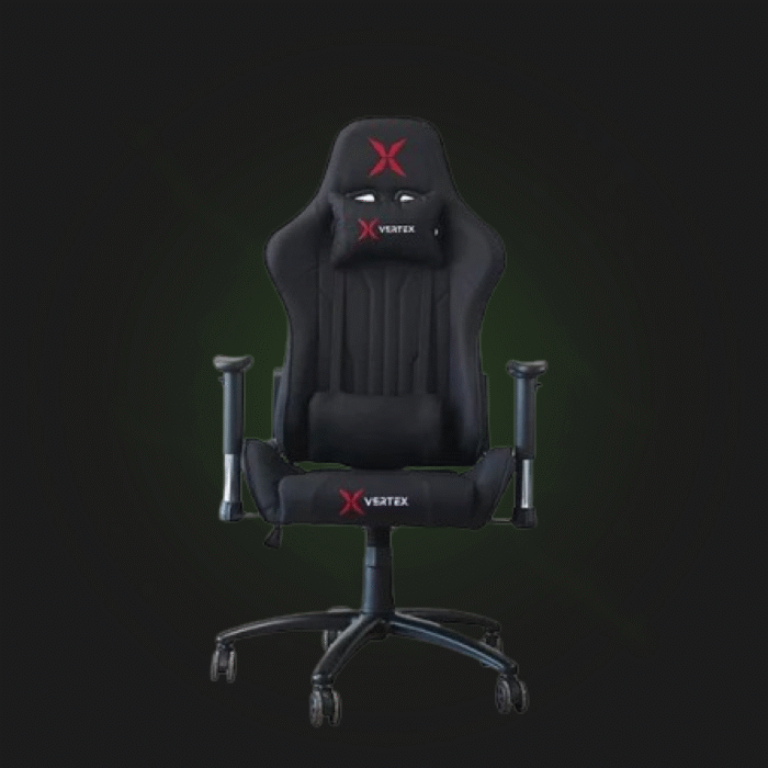 გეიმერული სავარძელი: Vertex Turu Gaming Chair Black Fabric - Image 2
